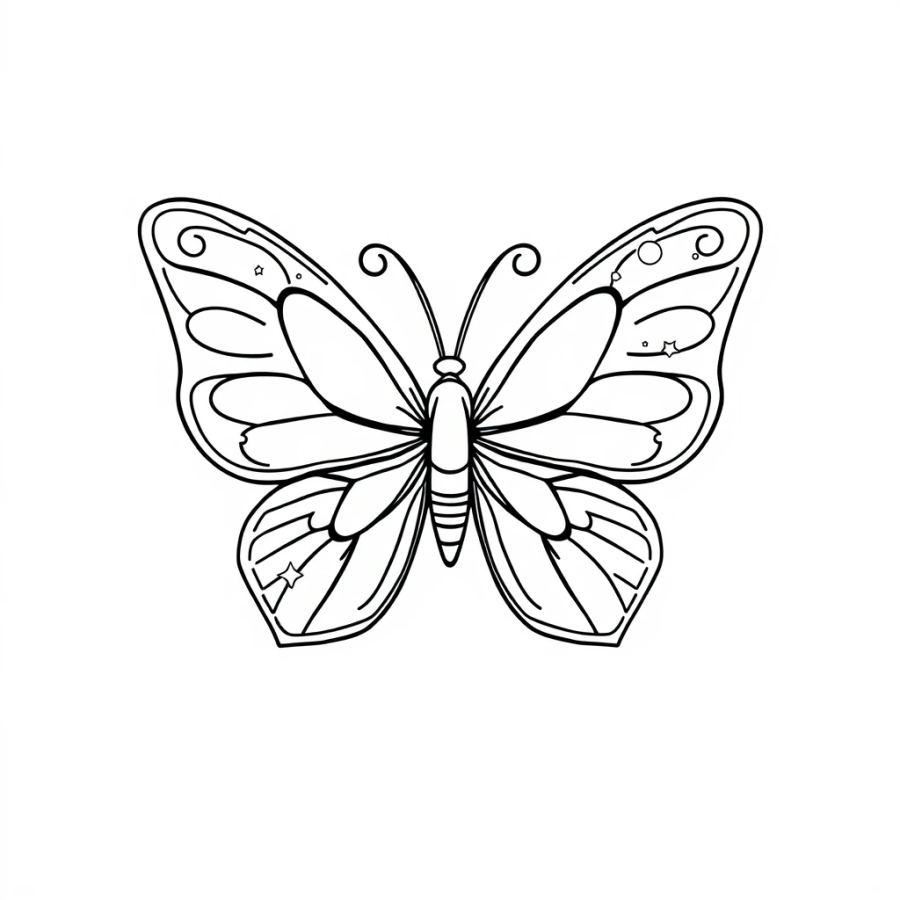 Cosmic Butterfly With Galaxy Wings Coloring Page