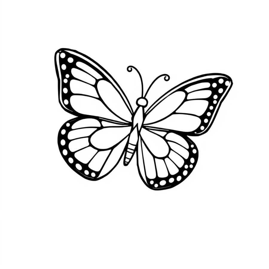 Butterfly Catching A Snowflake On Its Wing Coloring Page