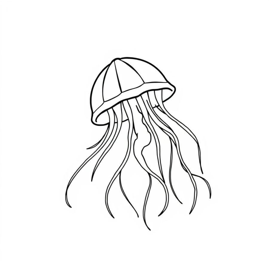 Jellyfish Drifting Lazily On A Warm Summer Breeze Coloring Page