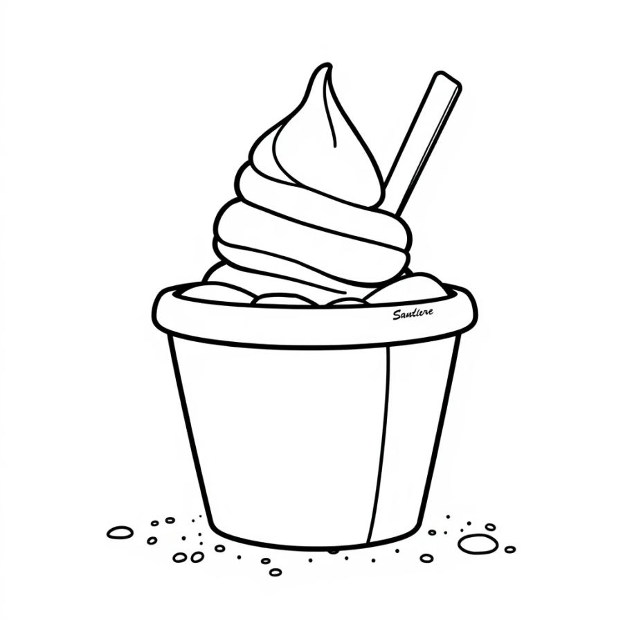 Ice Cream Inside Sand Bucket Coloring Page
