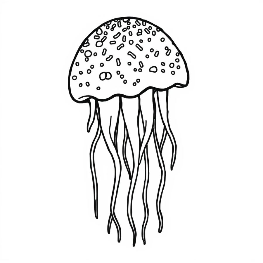 Jellyfish Dusted With Rainbow Sprinkles Coloring Page