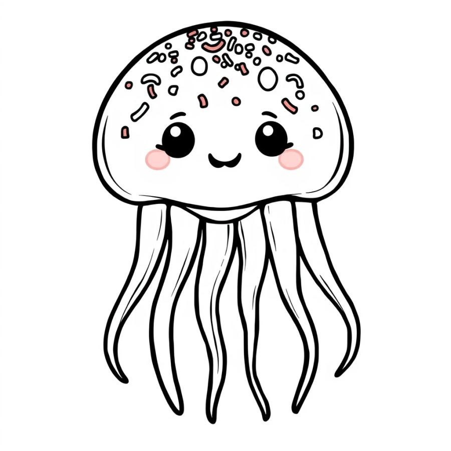 Jellyfish Dusted With Rainbow Sprinkles Coloring Page