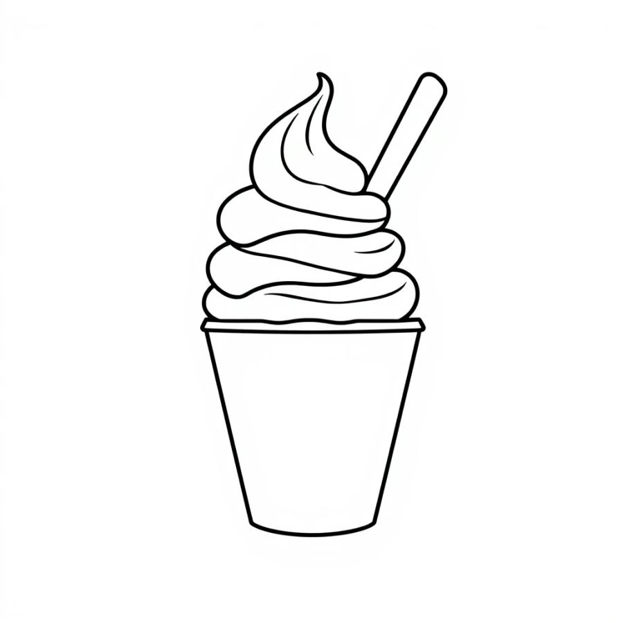 Ice Cream In Takeaway Box Coloring Page