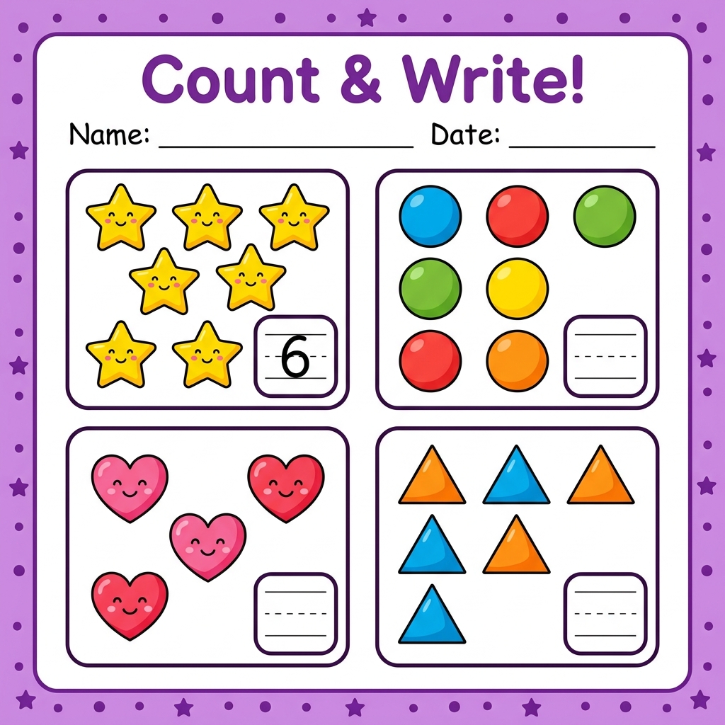 Count and Write! — free printable template preview
