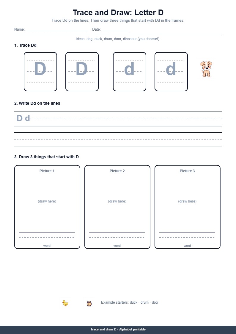 Trace and Draw Letter D