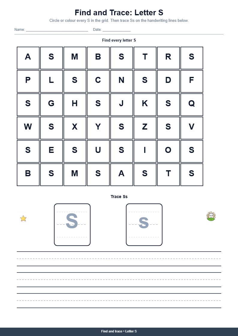 Find and Trace Letter S