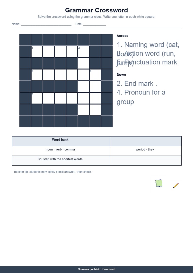 Grammar Crossword Puzzle