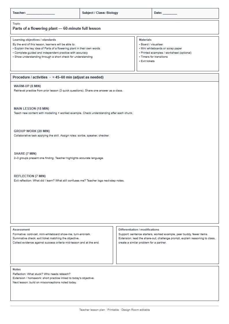Lesson Plan 04: 60-minute full lesson
