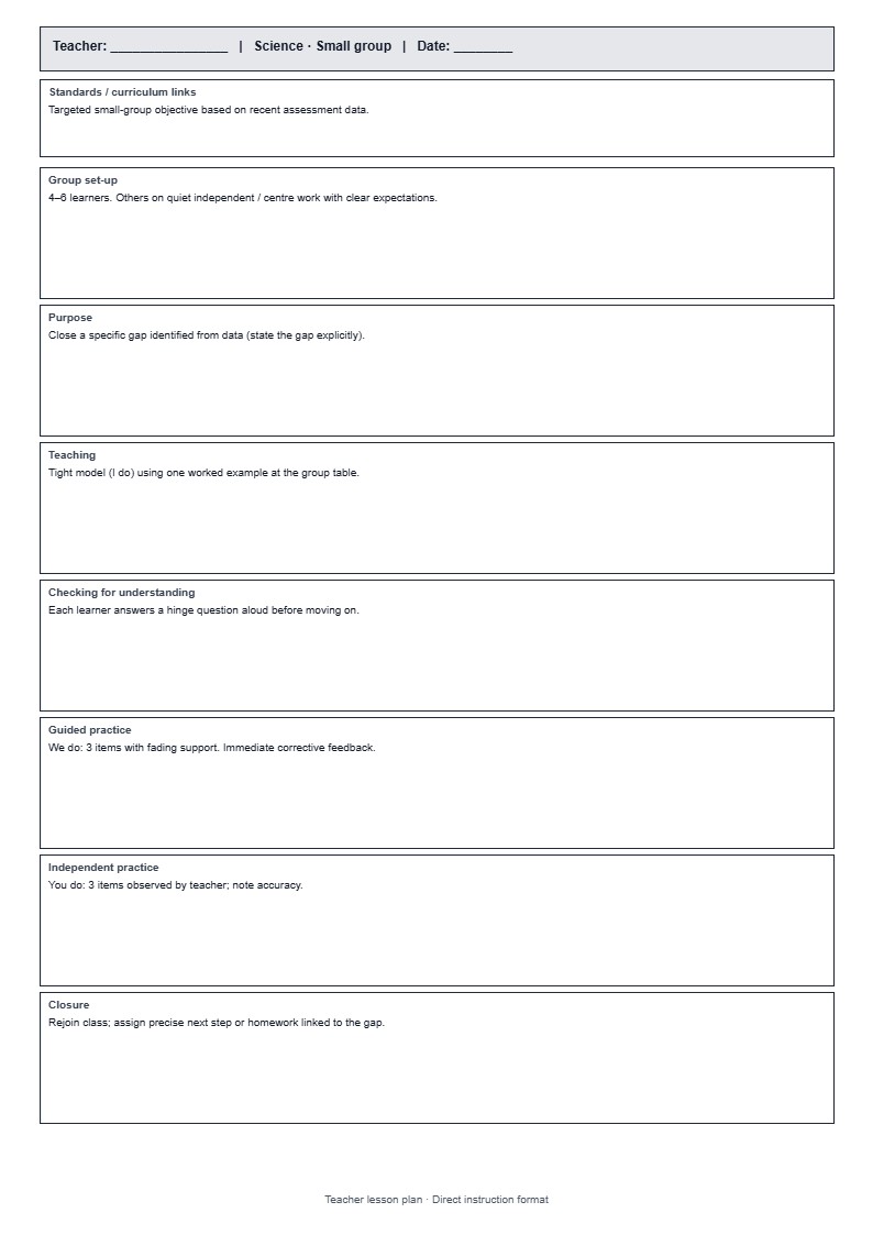 Lesson Plan 18: Small-Group Guided Practice