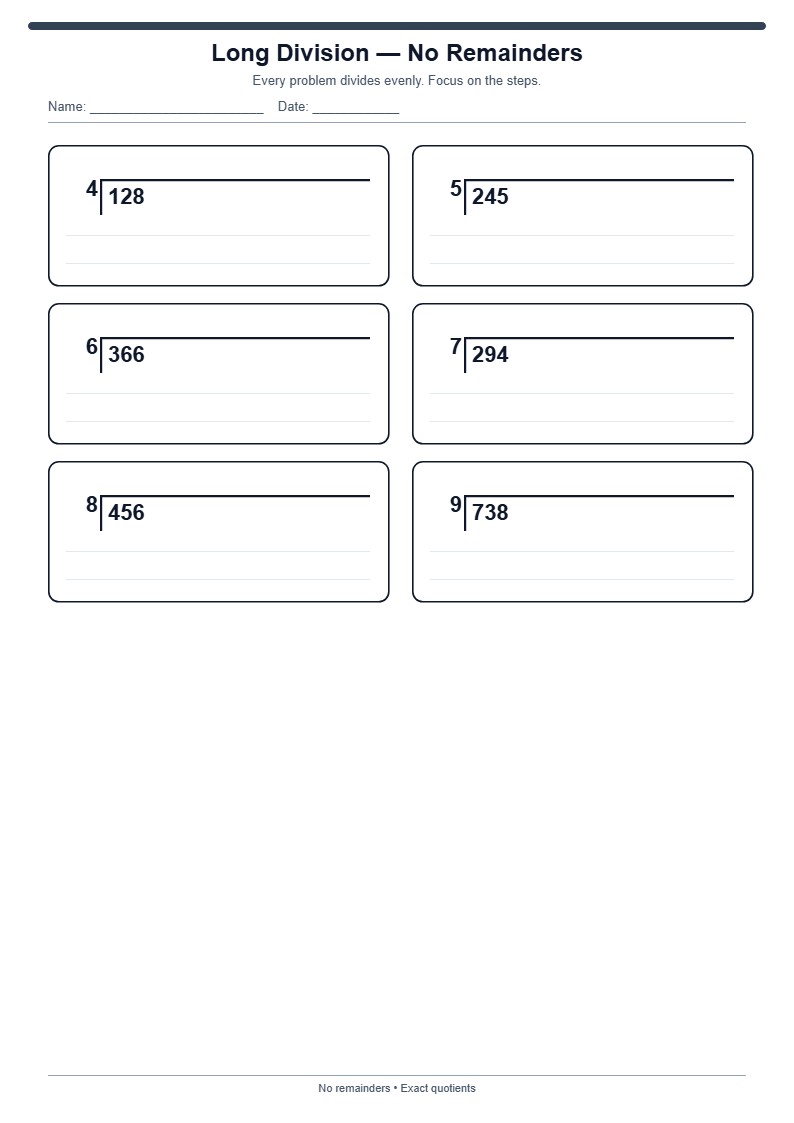 Long Division With No Remainders