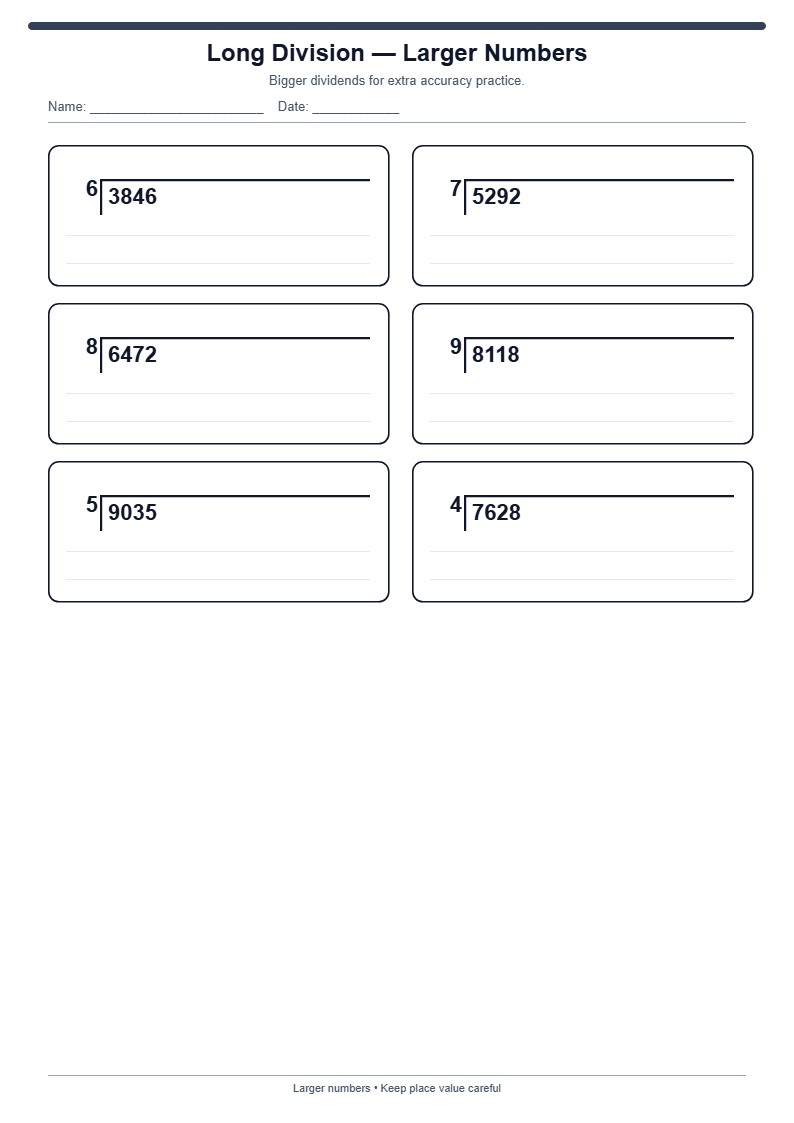 Long Division With Larger Numbers