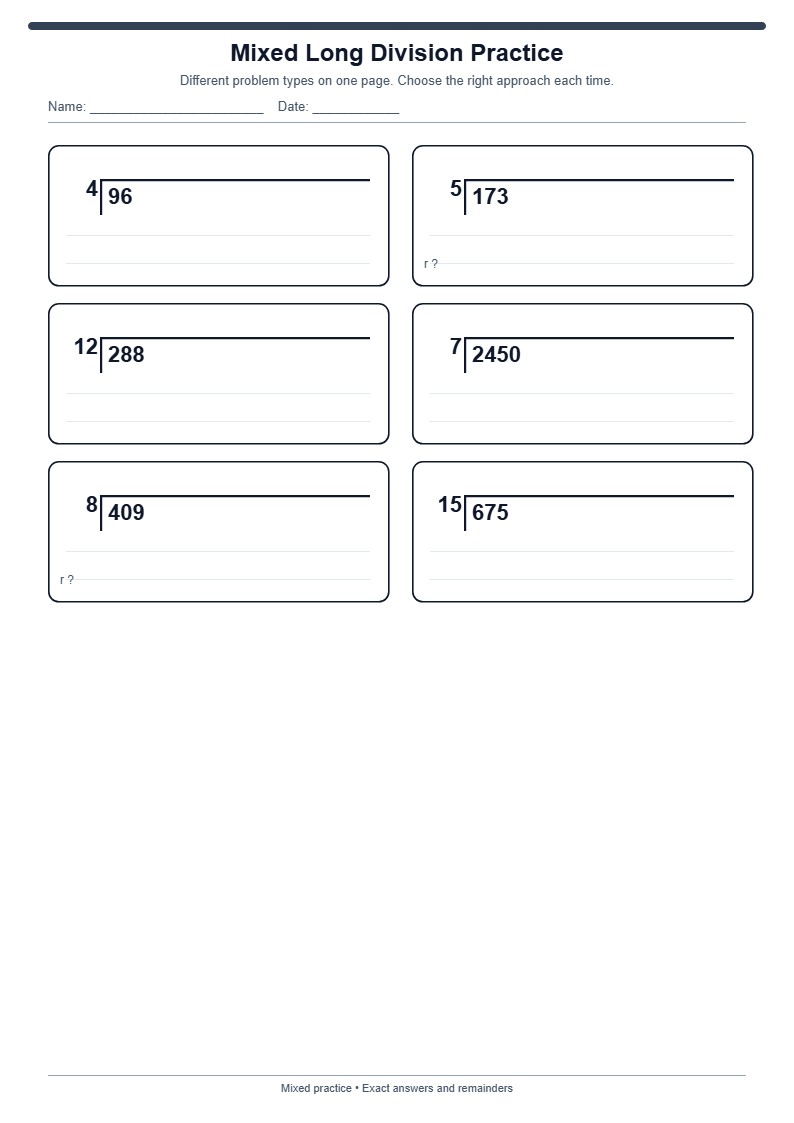 Mixed Long Division Practice