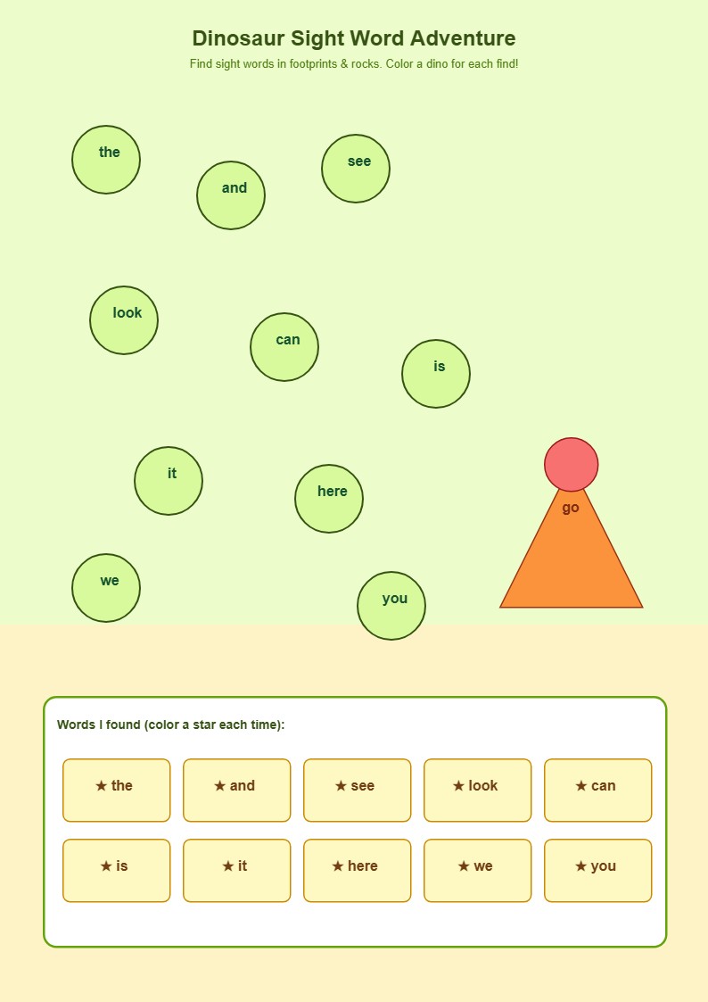 Dinosaur Sight Word Adventure