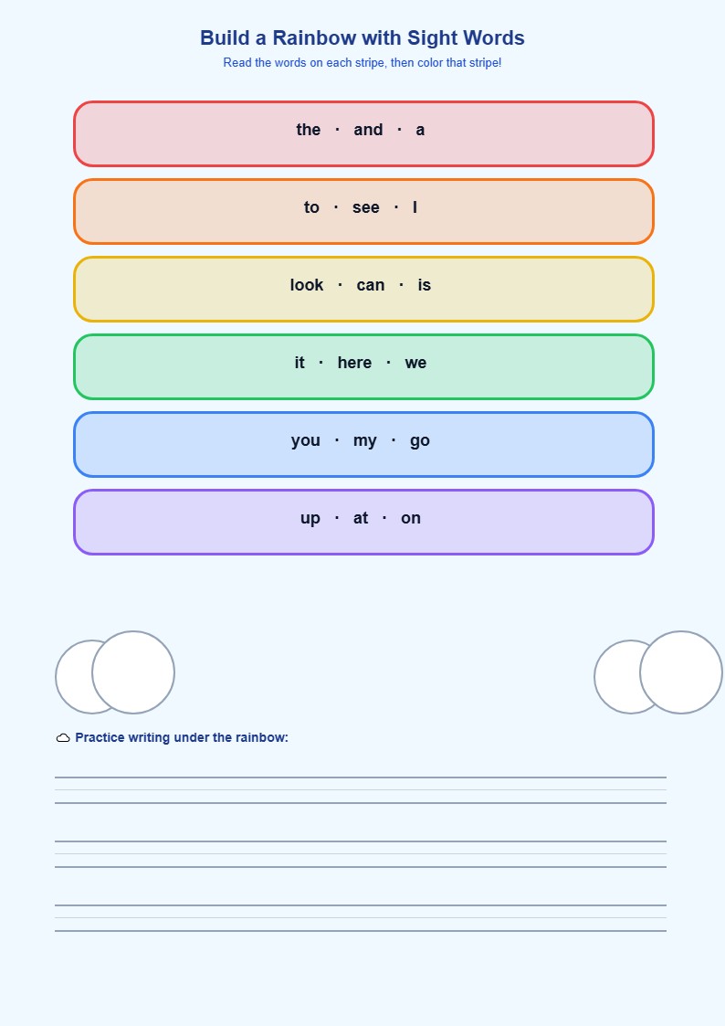 Build a Rainbow with Sight Words