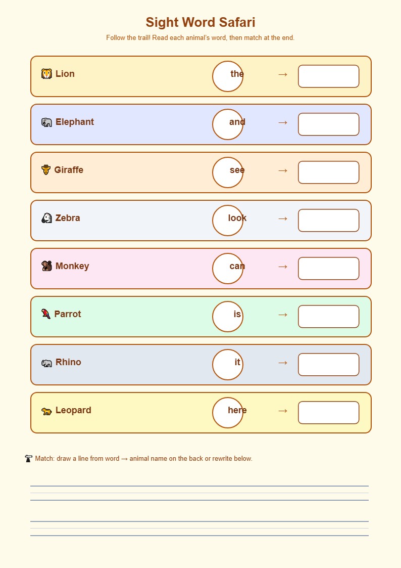 Sight Word Safari