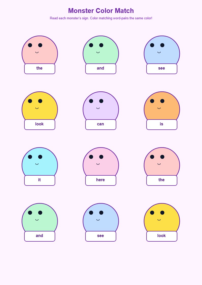 Monster Color Match