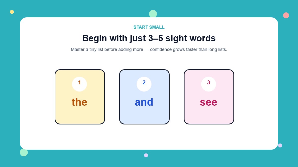 Sight Words Infographic: Start Small