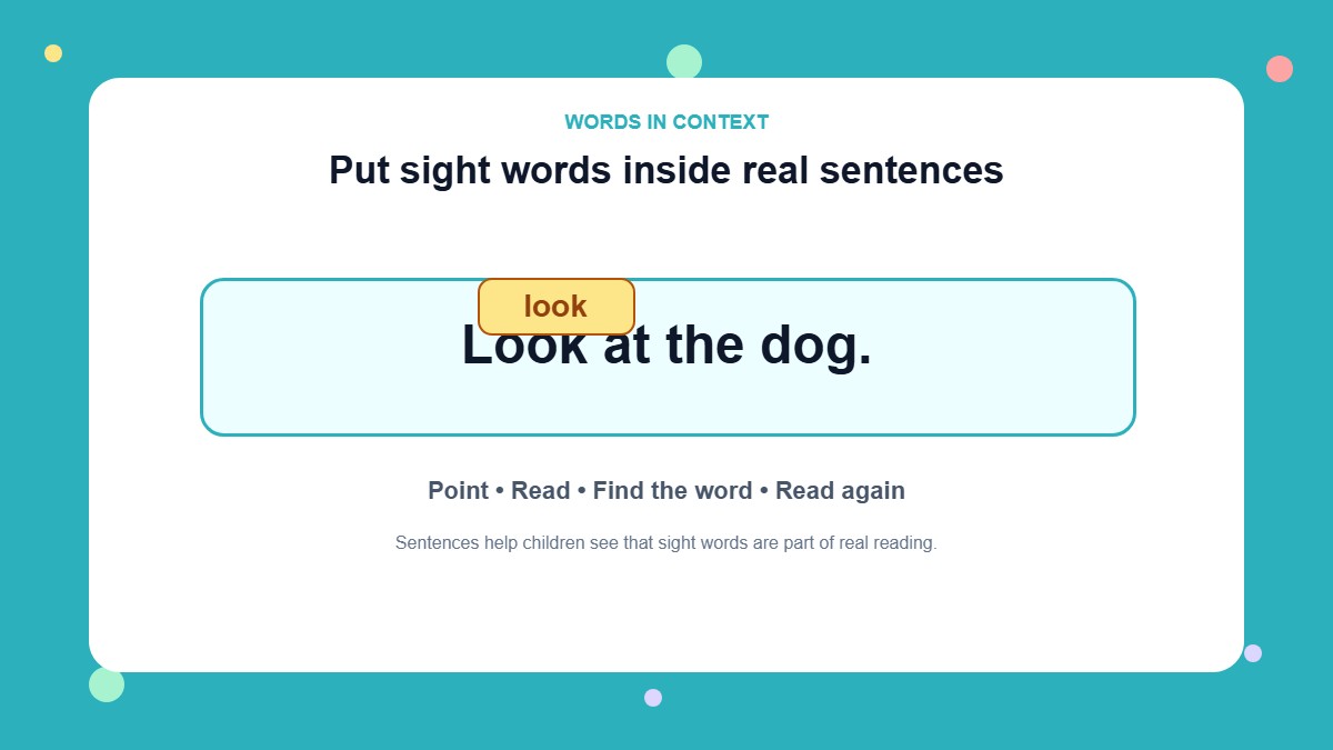 Sight Words Infographic: Words in Context