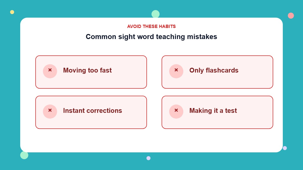Sight Words Infographic: Common Mistakes