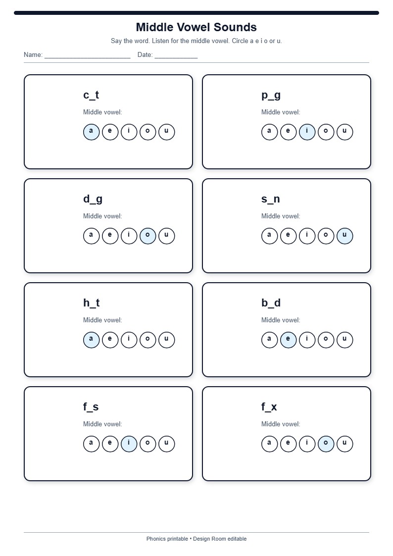 Middle Vowel Sounds