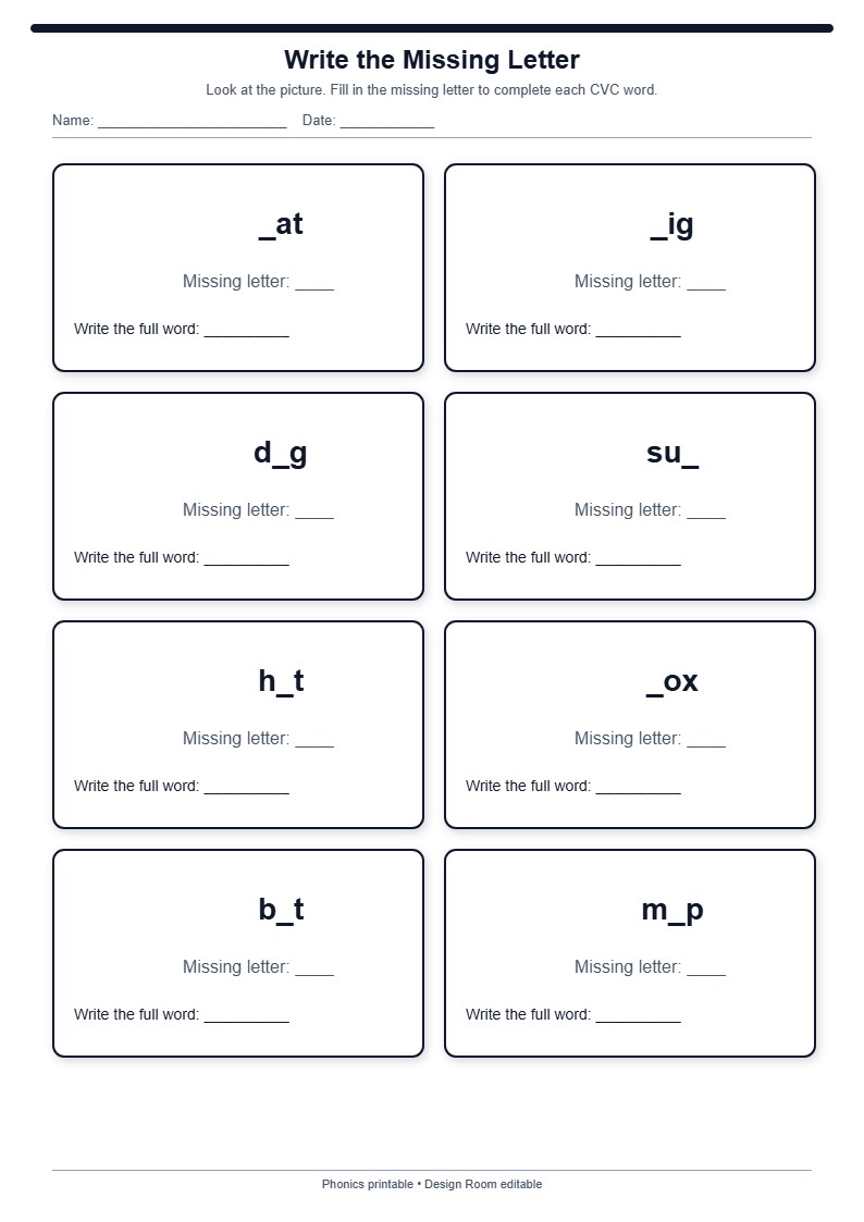 Write the Missing Letter