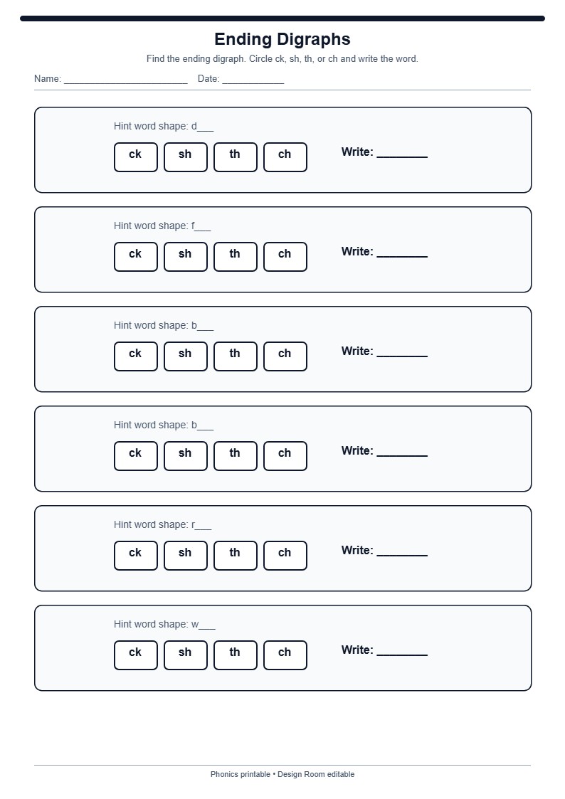 Ending Digraphs