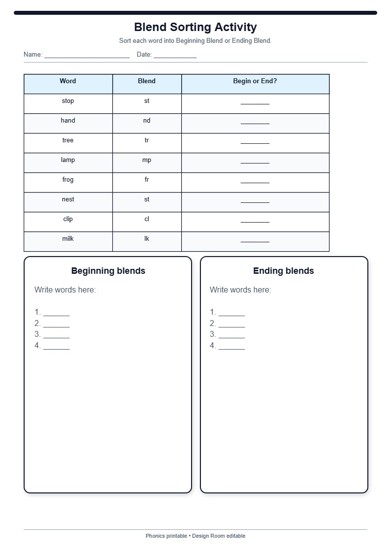 Blend Sorting Activity