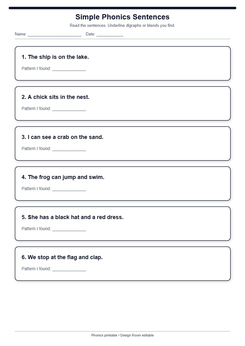 Simple Phonics Sentences