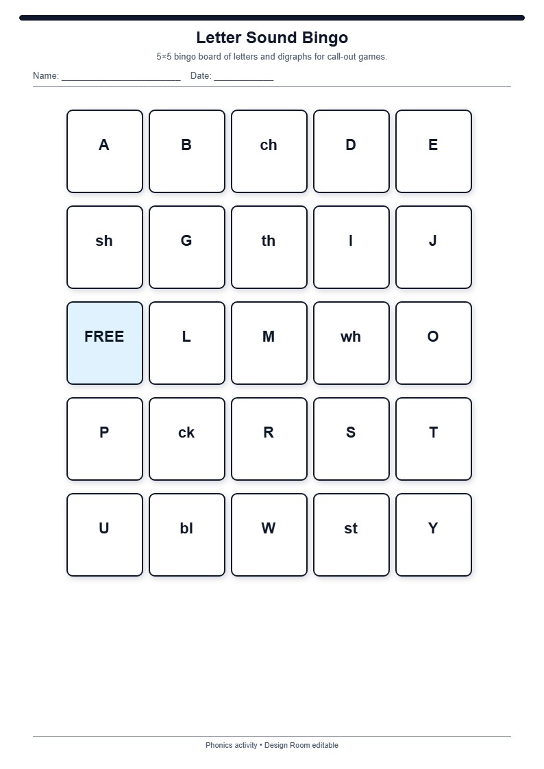 Letter Sound Bingo