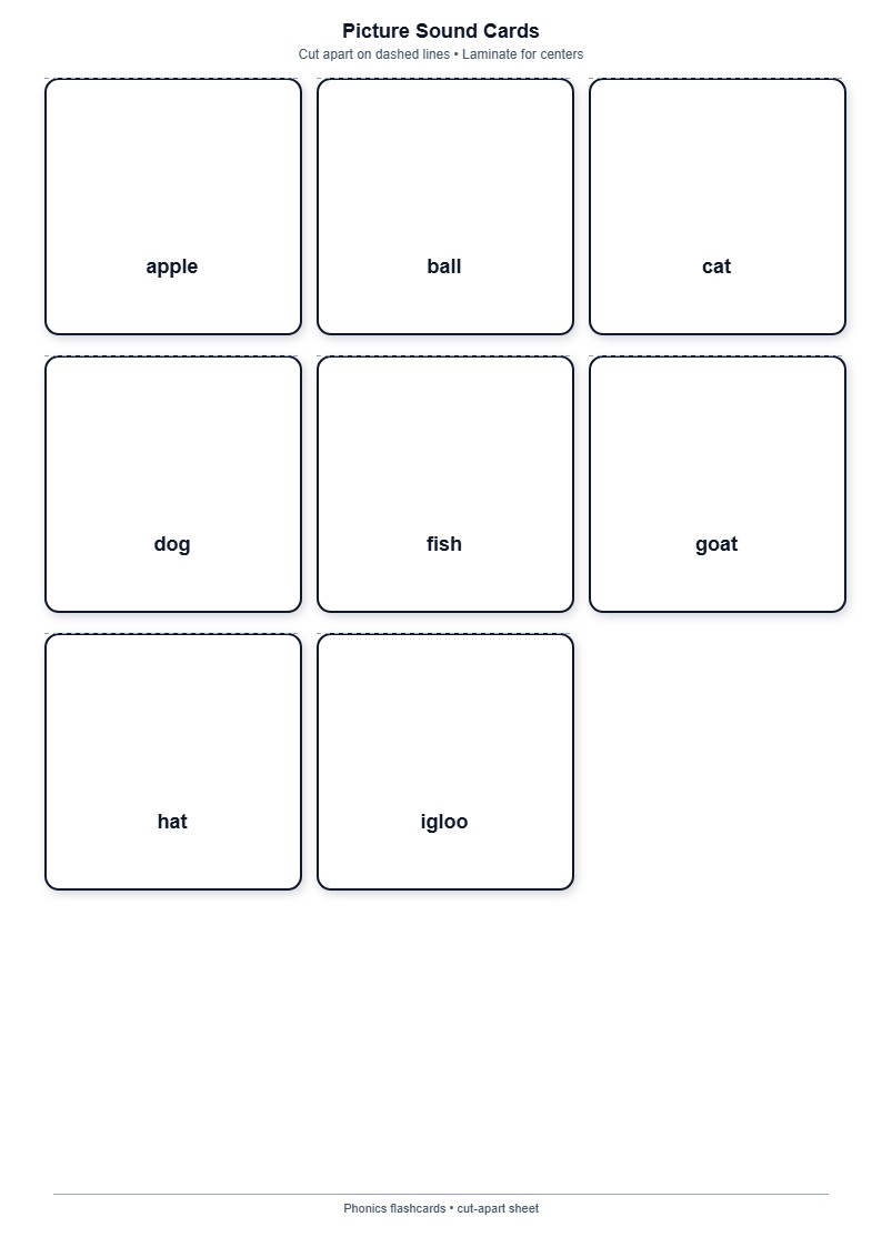 Picture Sound Cards — free printable template preview
