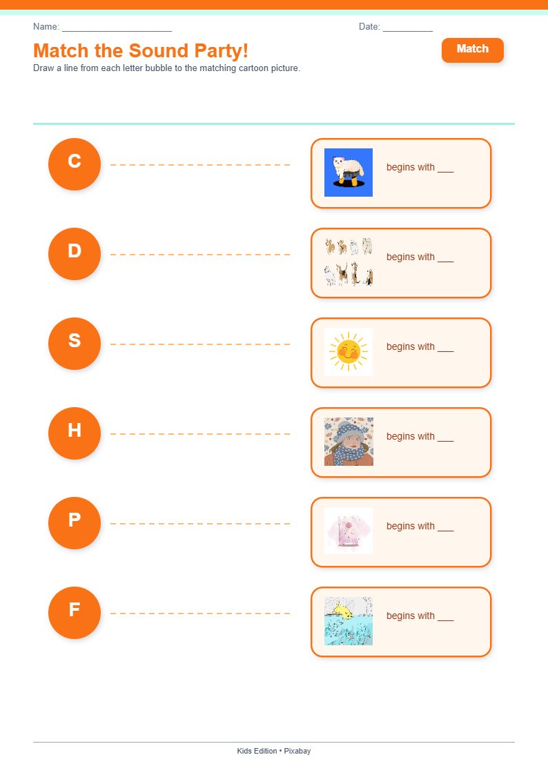 Match the Sound Party! — free printable template preview