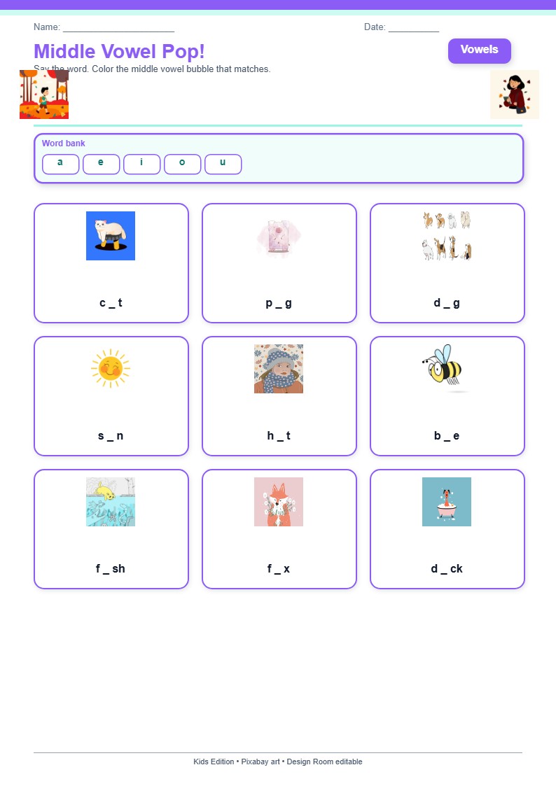 Middle Vowel Pop!