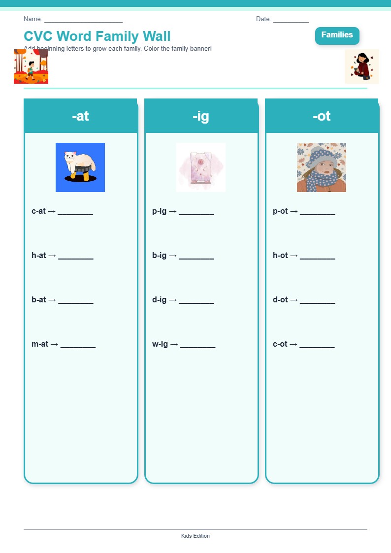 CVC Word Family Wall