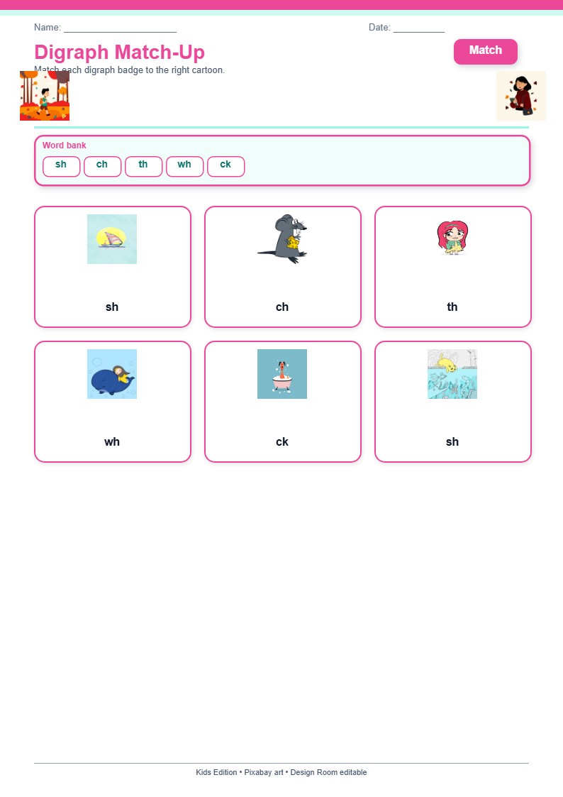 Digraph Match-Up