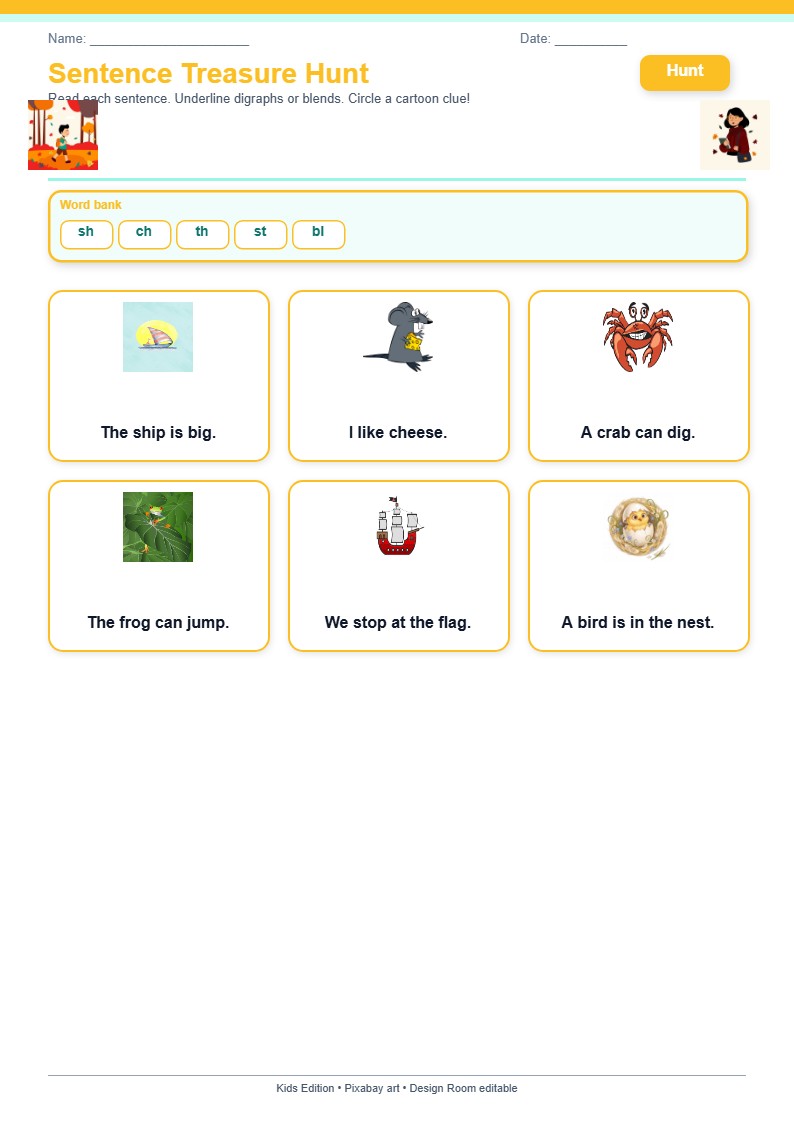 Sentence Treasure Hunt