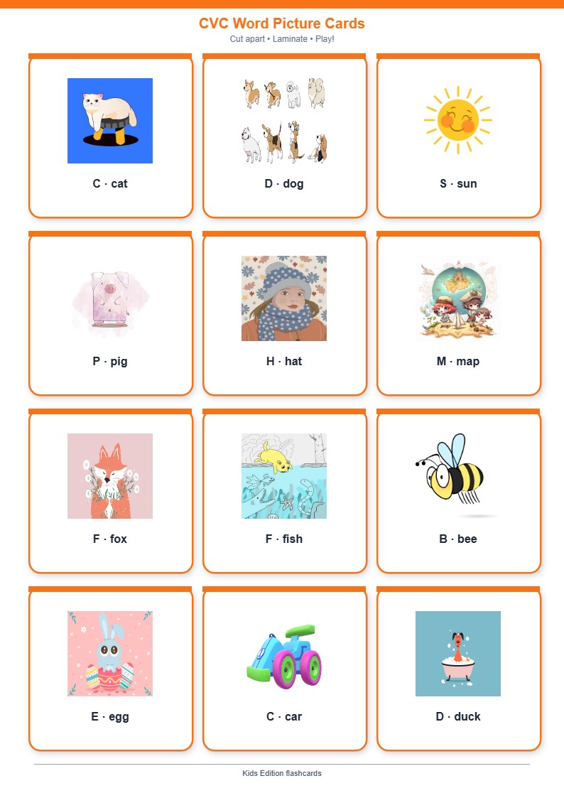 CVC Word Picture Cards