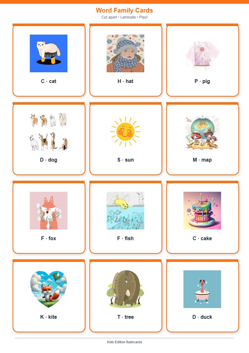 Word Family Cards