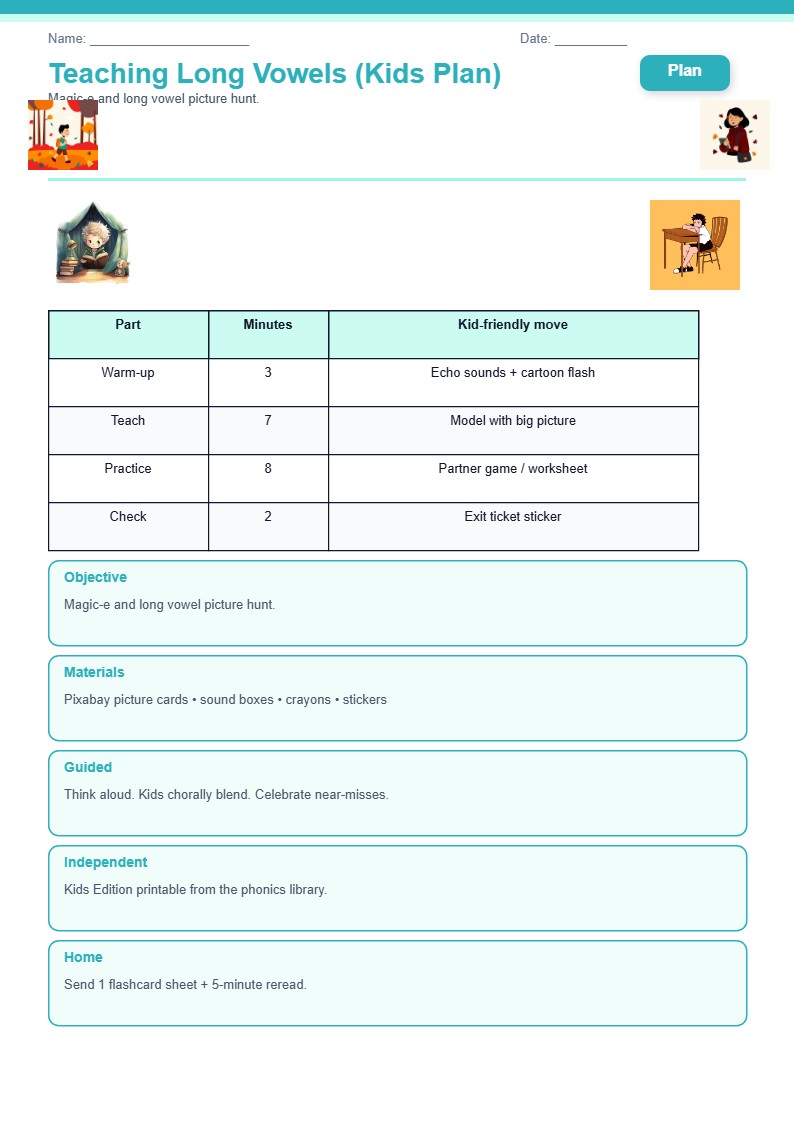 Teaching Long Vowels (Kids Plan)