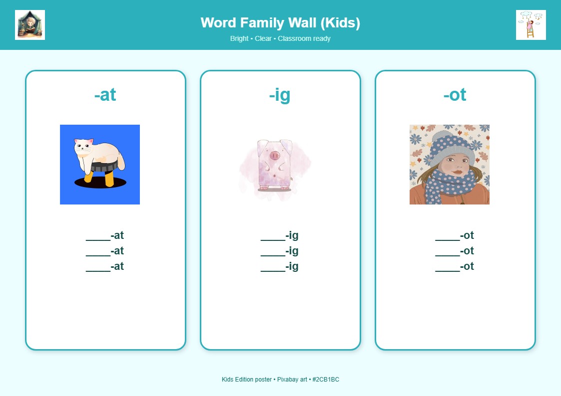 Word Family Wall (Kids)