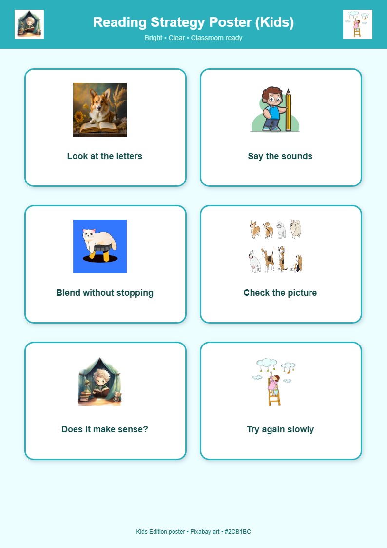 Reading Strategy Poster (Kids)