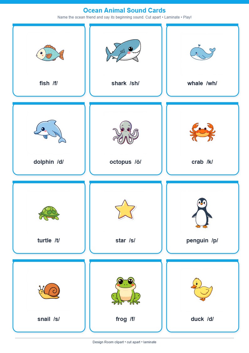 Ocean Animal Sound Cards