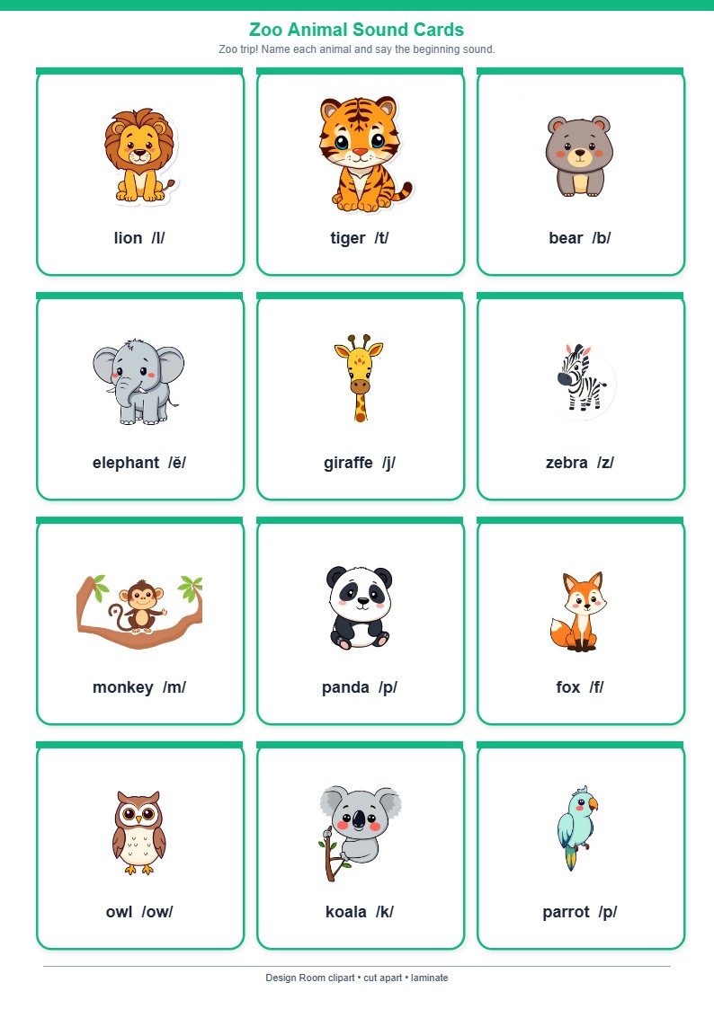 Zoo Animal Sound Cards