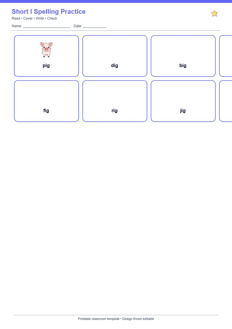 Short I Spelling Grid