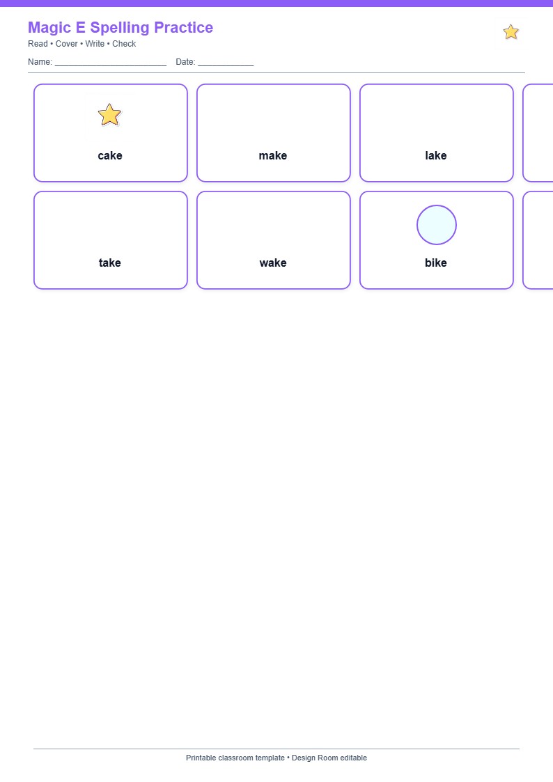 Magic E Spelling Grid