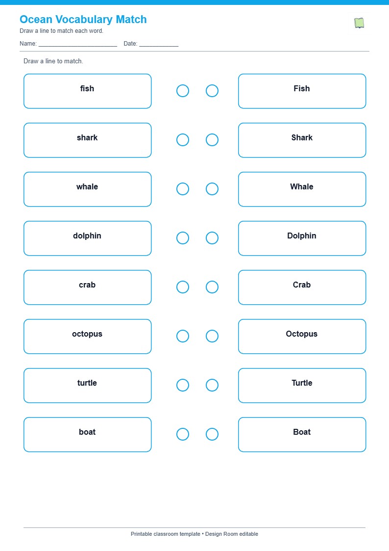 Ocean Vocabulary Match