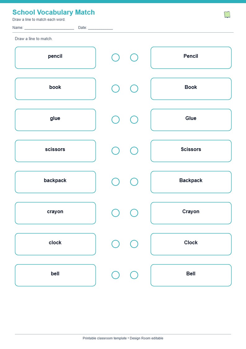 School Vocabulary Match