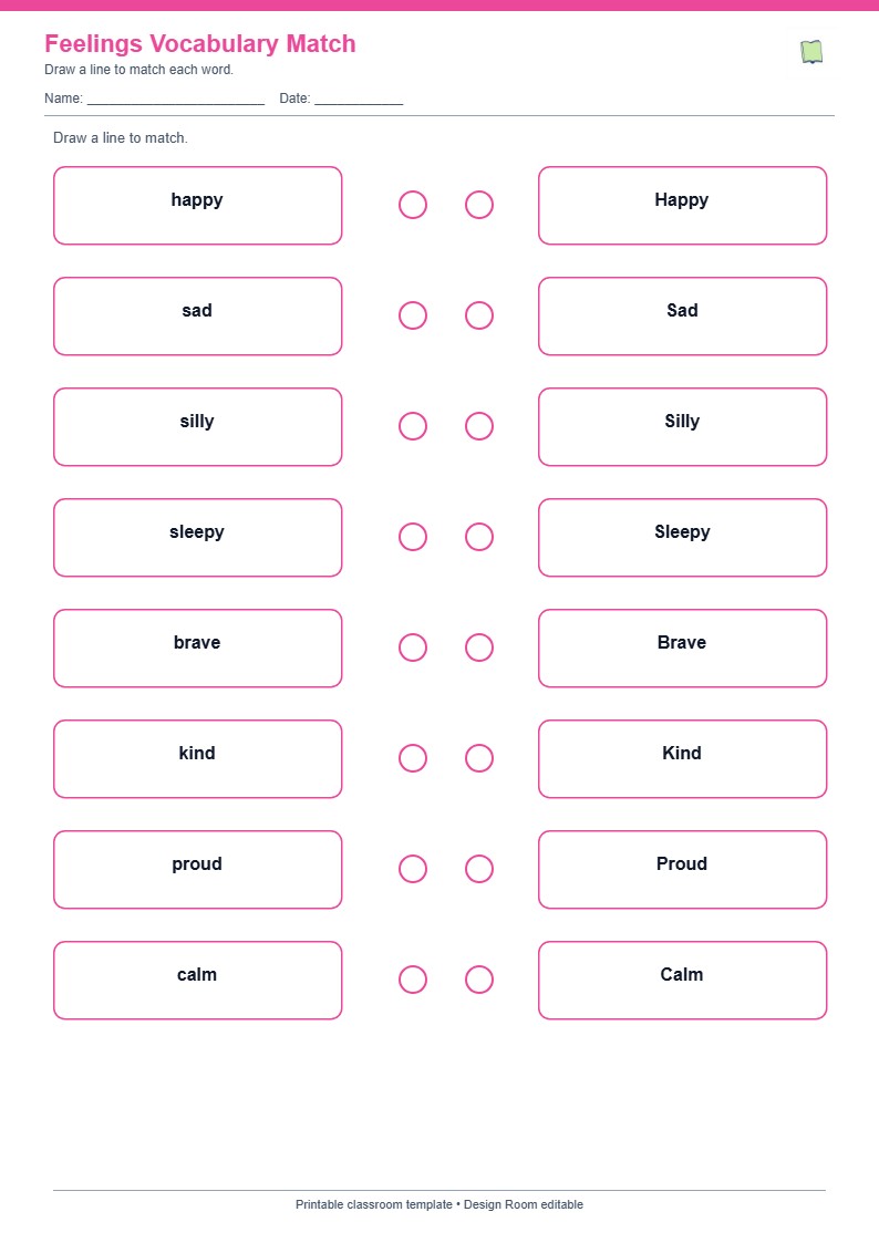 Feelings Vocabulary Match