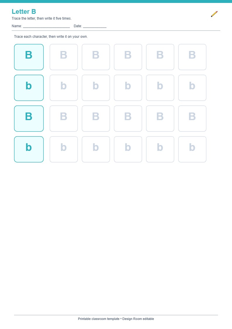 Letter B Beginner Page