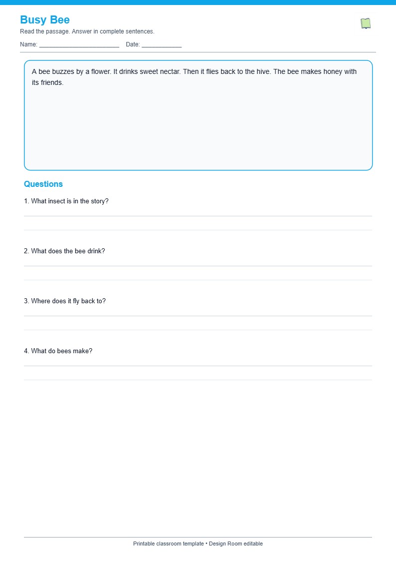 Busy Bee — Comprehension