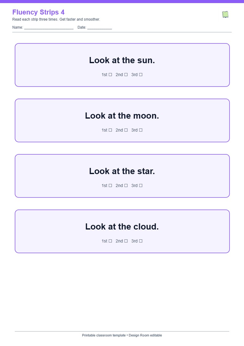 Reading Fluency Strips 4